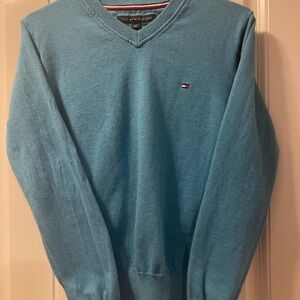 Tommy Hilfiger Men's Blue V-Neck Sweater